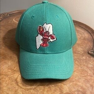 Teal Cap with Lobster Embroidery